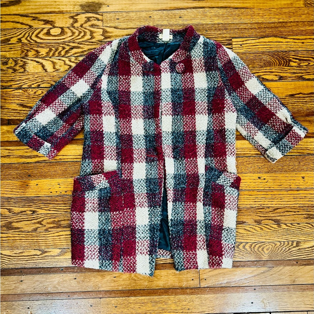 Moon Collection Textured Tweed Wool Blend Jacket